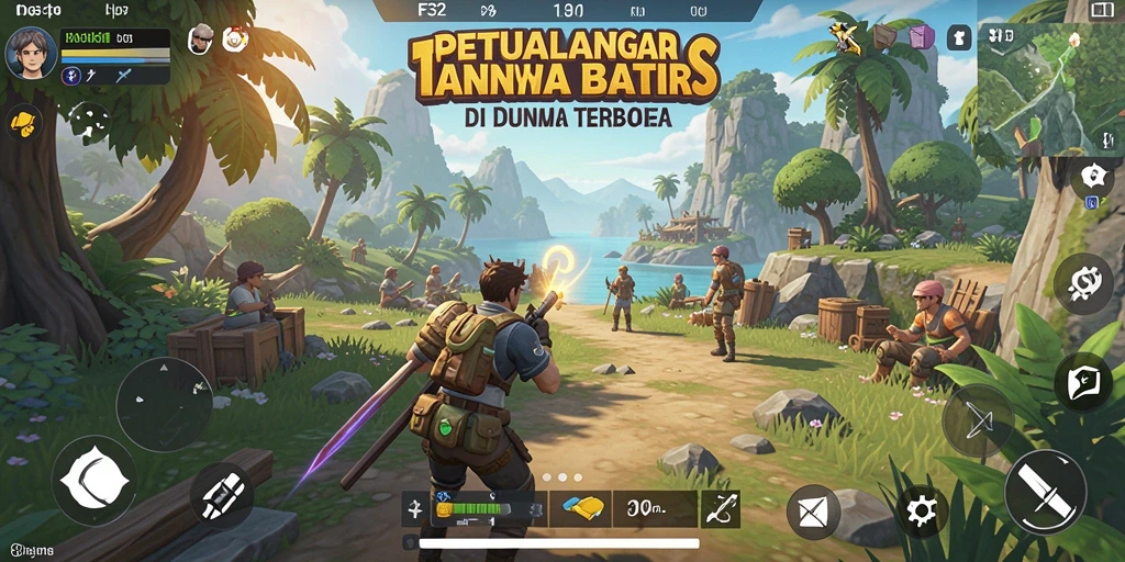 Gameplay F32 menunjukkan petualangan di dunia yang luas dan penuh warna.