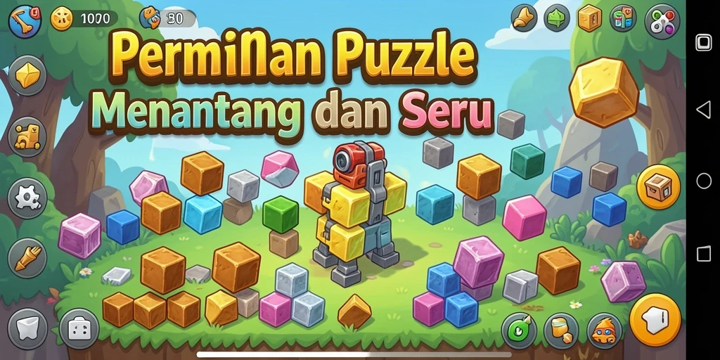 Tampilan gameplay KAGANDAN dengan berbagai teka-teki menarik.