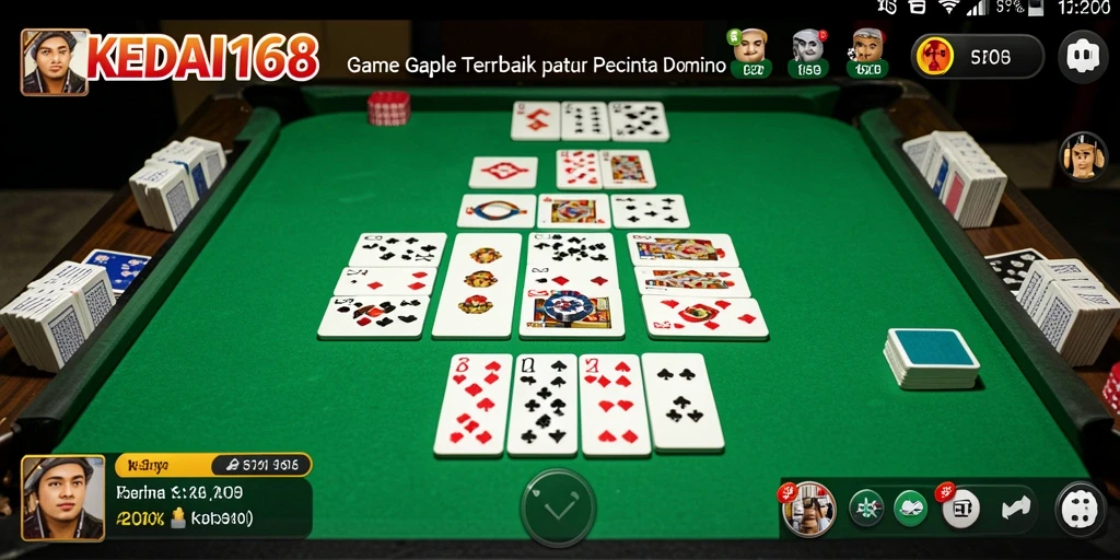 Screenshot menampilkan gameplay seru KEDAI168 dalam permainan Gaple.