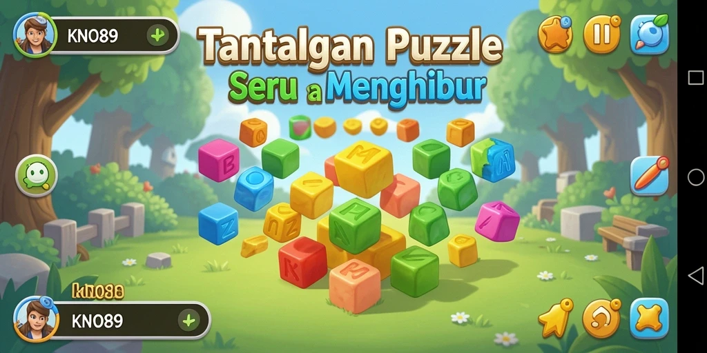 Screenshot gameplay KNO89 menunjukkan puzzle menarik yang harus diselesaikan.