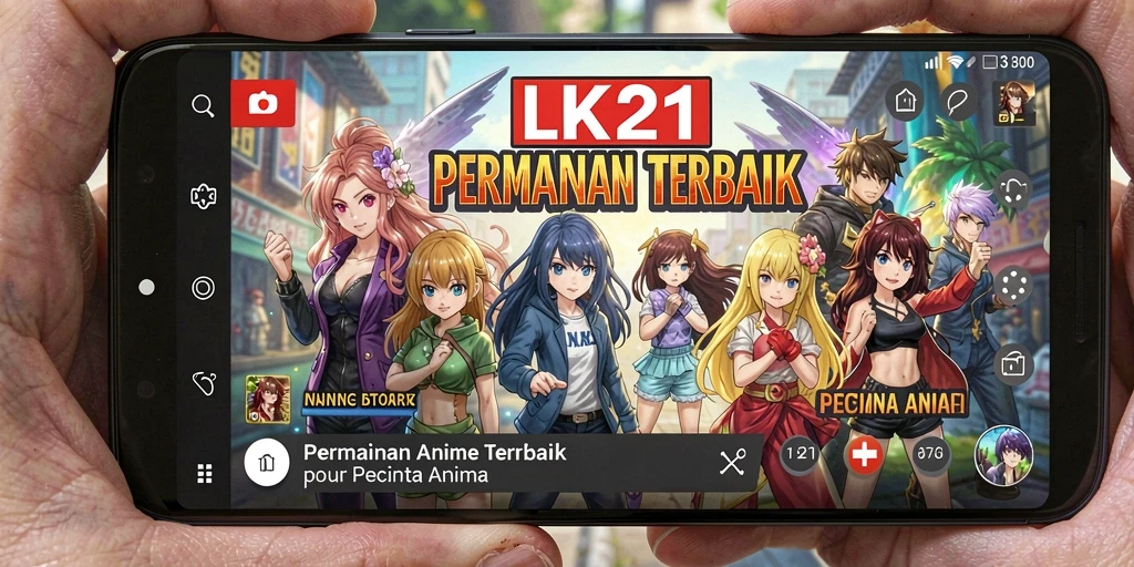 Tampilan gameplay LK21 dengan berbagai karakter anime yang menarik.