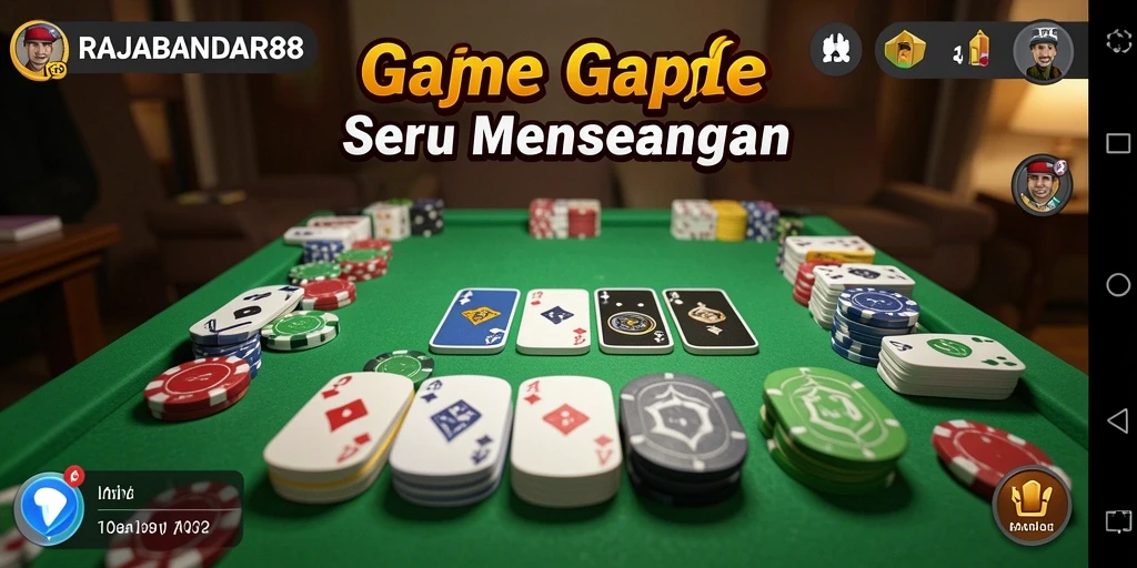 Screenshot gameplay RAJABANDAR88 yang menampilkan keseruan permainan Gaple.