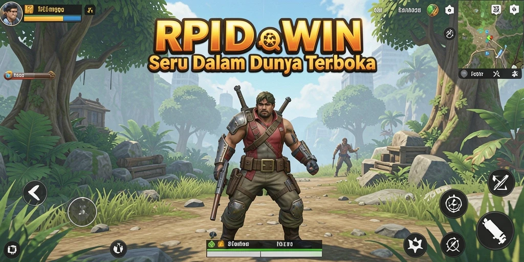 Tangkapan layar utama RPIDWIN menunjukkan petualangan di dunia terbuka yang indah.