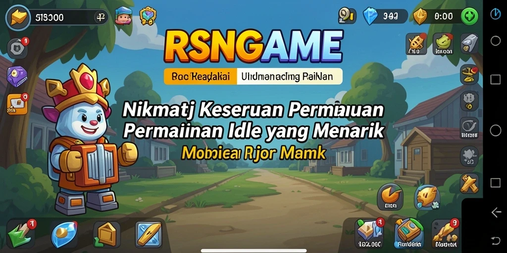 Tangkapan layar menampilkan karakter RSNGAME dalam aksi gameplay Idle yang menarik.