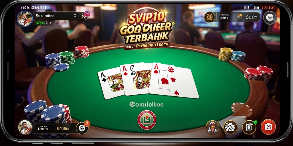 Tampilan menarik dari gameplay Poker yang mendebarkan di SVIP10.