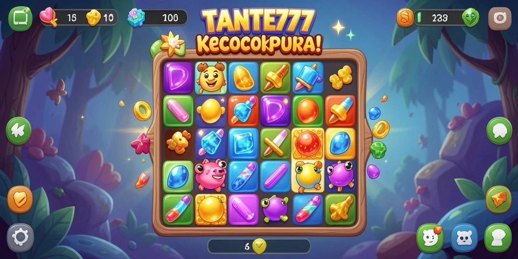 Tampilan gameplay <strong>TANTE777</strong> yang penuh warna dan menyenangkan.